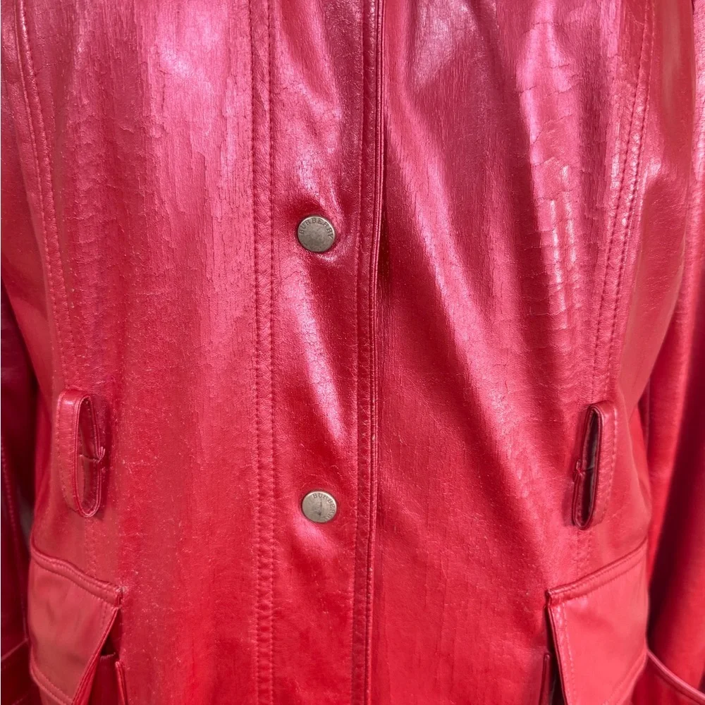 Burberry Red Hooded Trench Coat - Picture 3 of 16